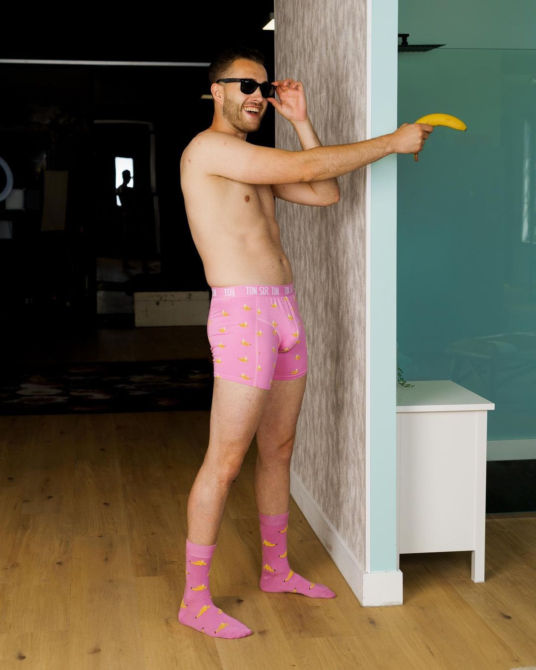 A man wearing Bananas - Organic Cotton Boxer Briefs & Socks