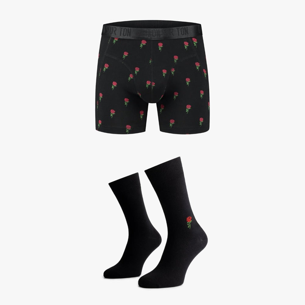 La Rosa boxer briefs and socks set.