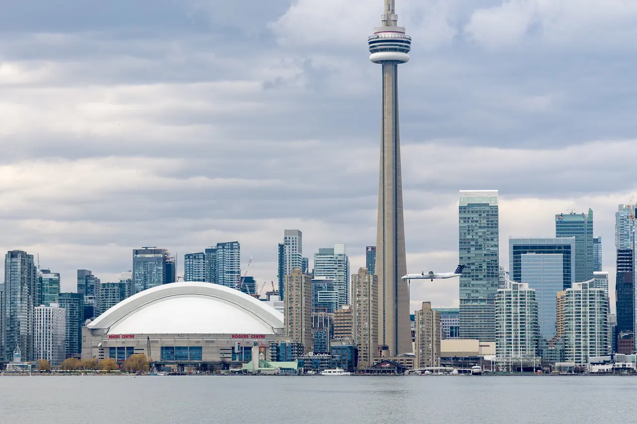 Toronto skyline with the CN Tower across the water