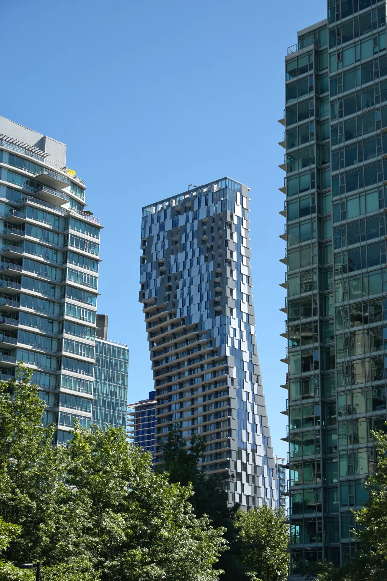 Downtown Vancouver towers against a clear sky